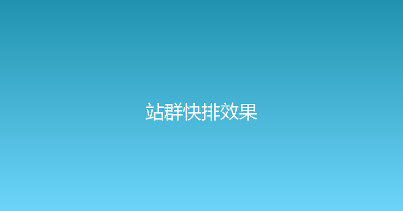 站群快排效果 封面图